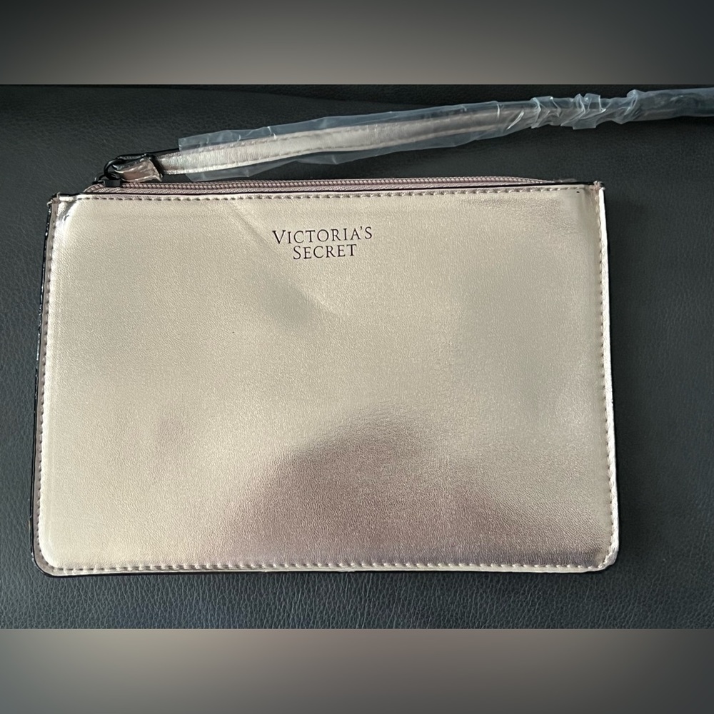 Victoria’s Secret Pink Foil-Look Wristlet/Make-Up Bag